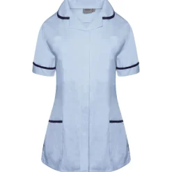 Women's Healthcare Nurses Tunics Sky Blue with Navy Trim by Behrens