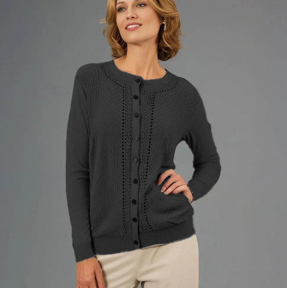 Women's Knitted Cardigan Charcoal