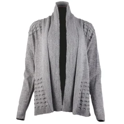 Women's Knitted Cardigan Shawl Grey
