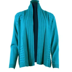 Women's Knitted Cardigan Shawl Teal