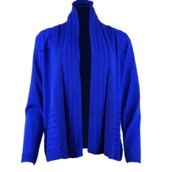 Women's Knitted Cardigan Shawl Blue