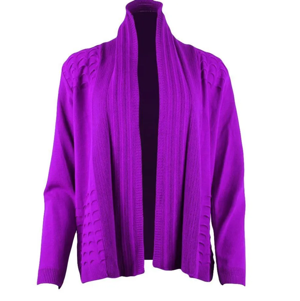 Women's Knitted Cardigan Shawl Purple