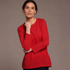 Women's Knitted Dress Top Red
