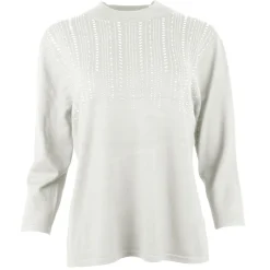 Women's Knitted Dressy Round Neck Sweater Ivory