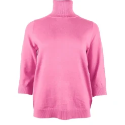 Women's Knitted Polo Sweater Pink
