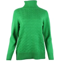 Women's Knitted Polo Sweater Green