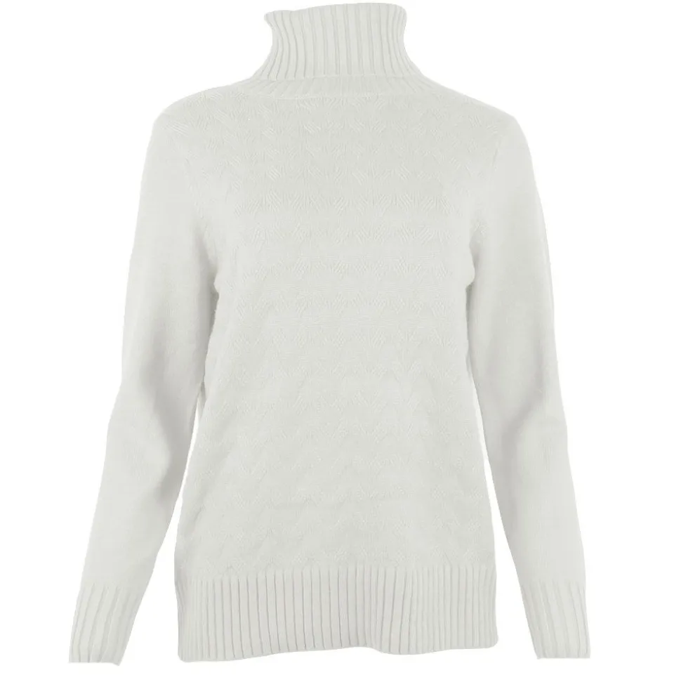 Women's Knitted Polo Sweater Ivory