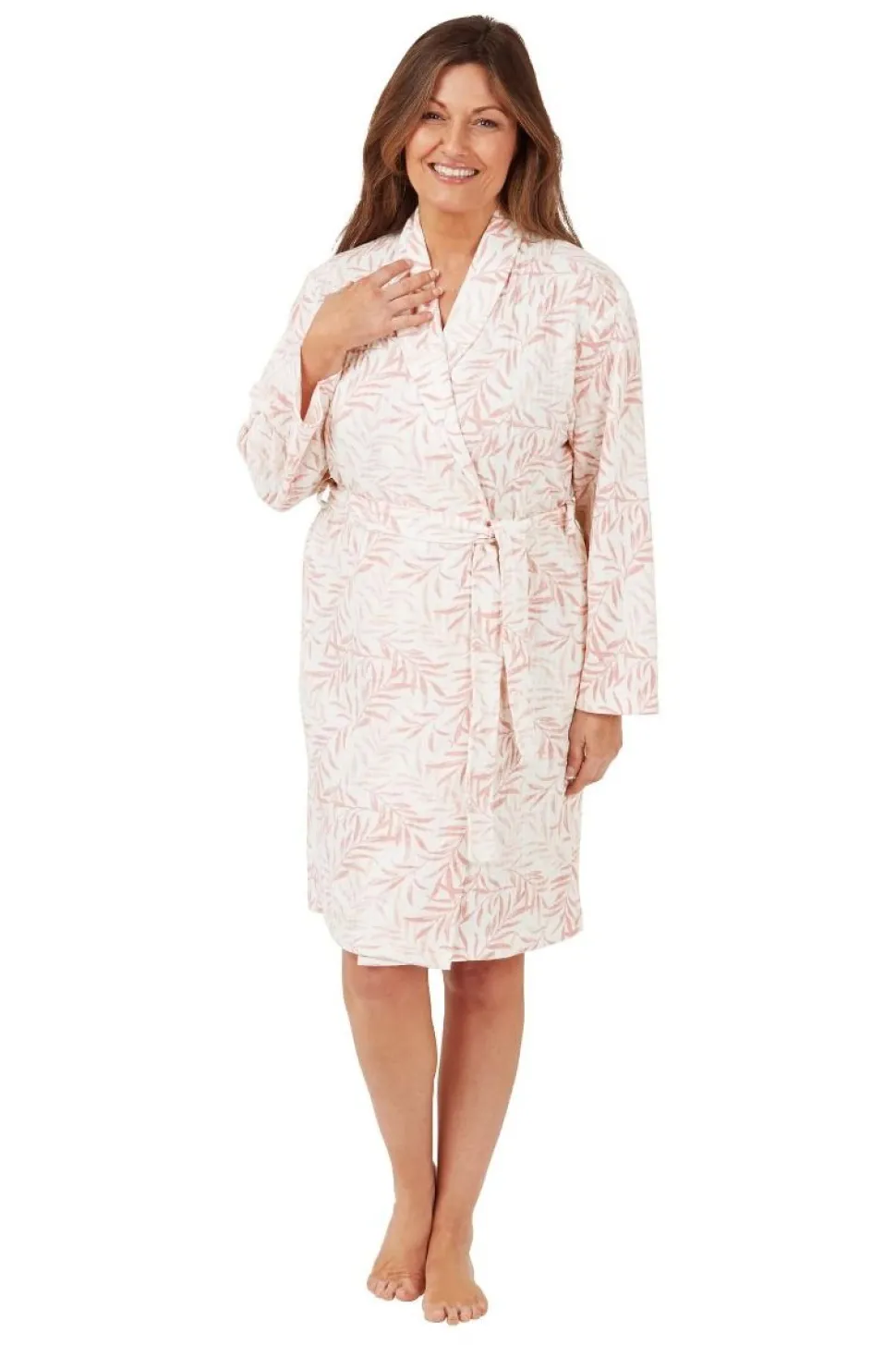 Women's Leaf Dressing Gown Pink