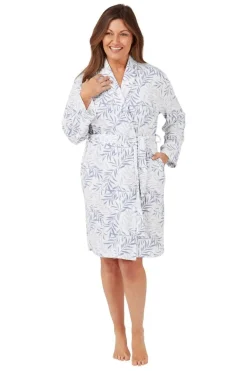 Women's Leaf Dressing Gown Blue