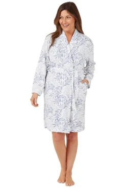 Women's Leaf Dressing Gown Blue