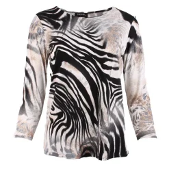 Women's Long Sleeve Animal Print Top