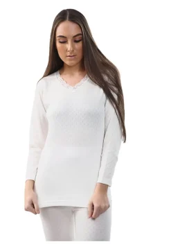Women's Long Sleeve Thermal T-Shirt White
