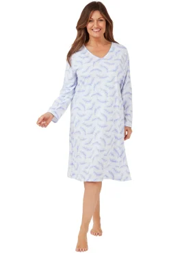 Women's Nightdress Blue White
