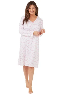 Women's Nightdress Pink White