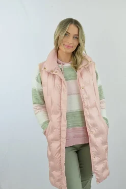 Women's Pink Gilet Long by Jessica Graaf