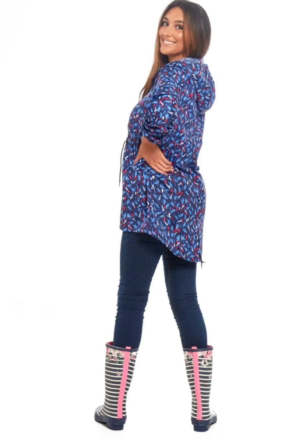 Women's Printed Parka Showerproof Jacket Umbrella