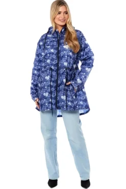 Women's Printed Parka Showerproof Jacket Scribble Hearts