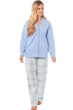 Women's Quilted Zip-Up Jacket - Blue