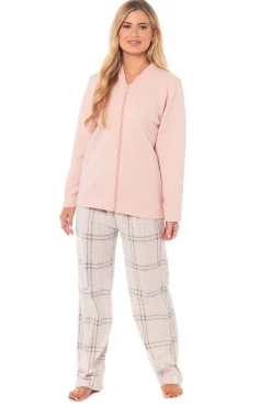 Women's Quilted Zip-Up Jacket - Soft Pink