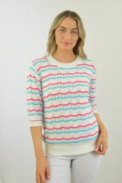 Women's Round Neck Stripe Jumper by Jessica Graaf