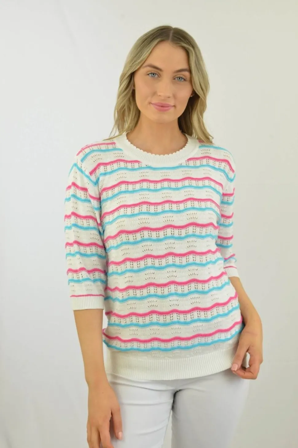Women's Round Neck Stripe Jumper by Jessica Graaf