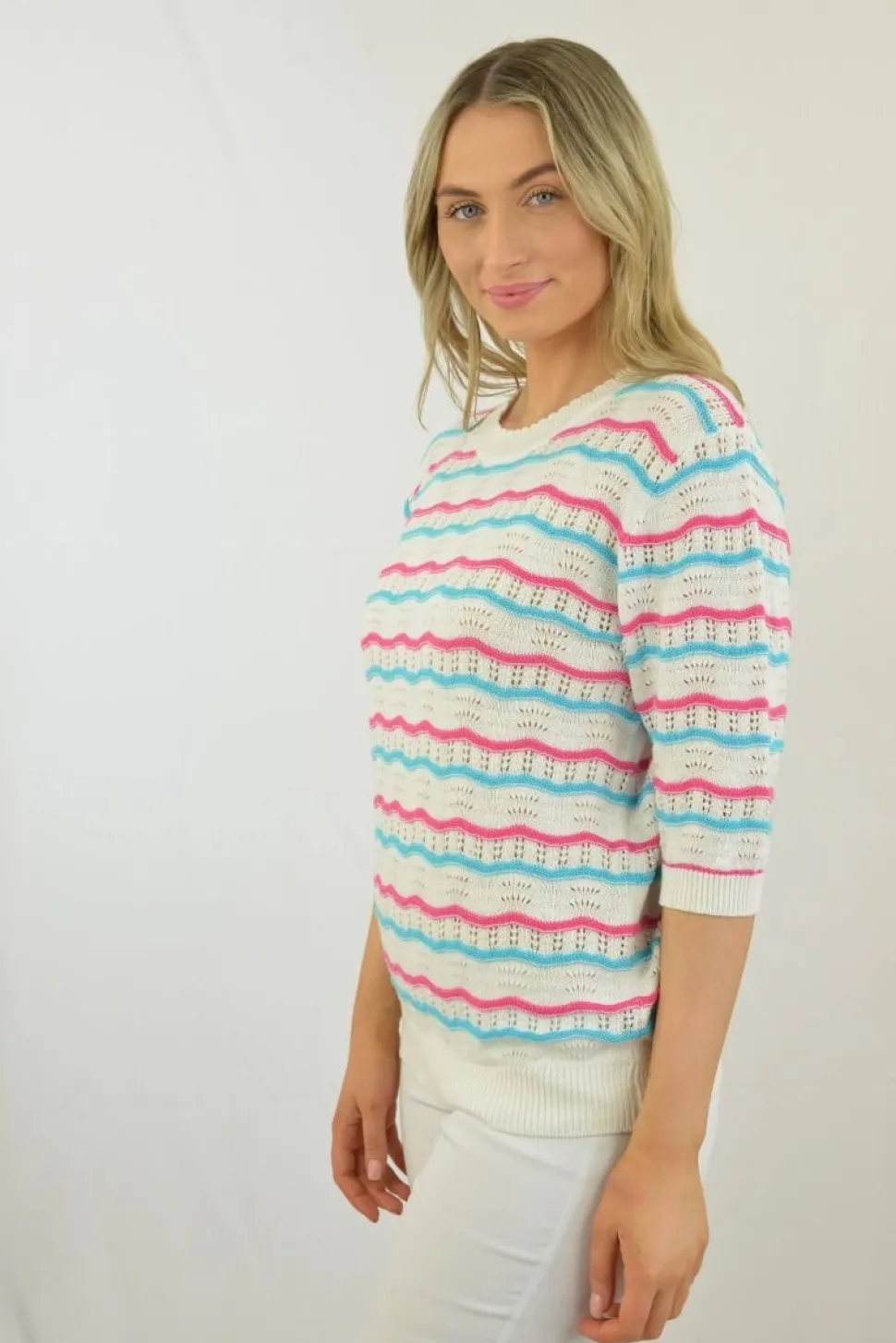 Women's Round Neck Stripe Jumper by Jessica Graaf