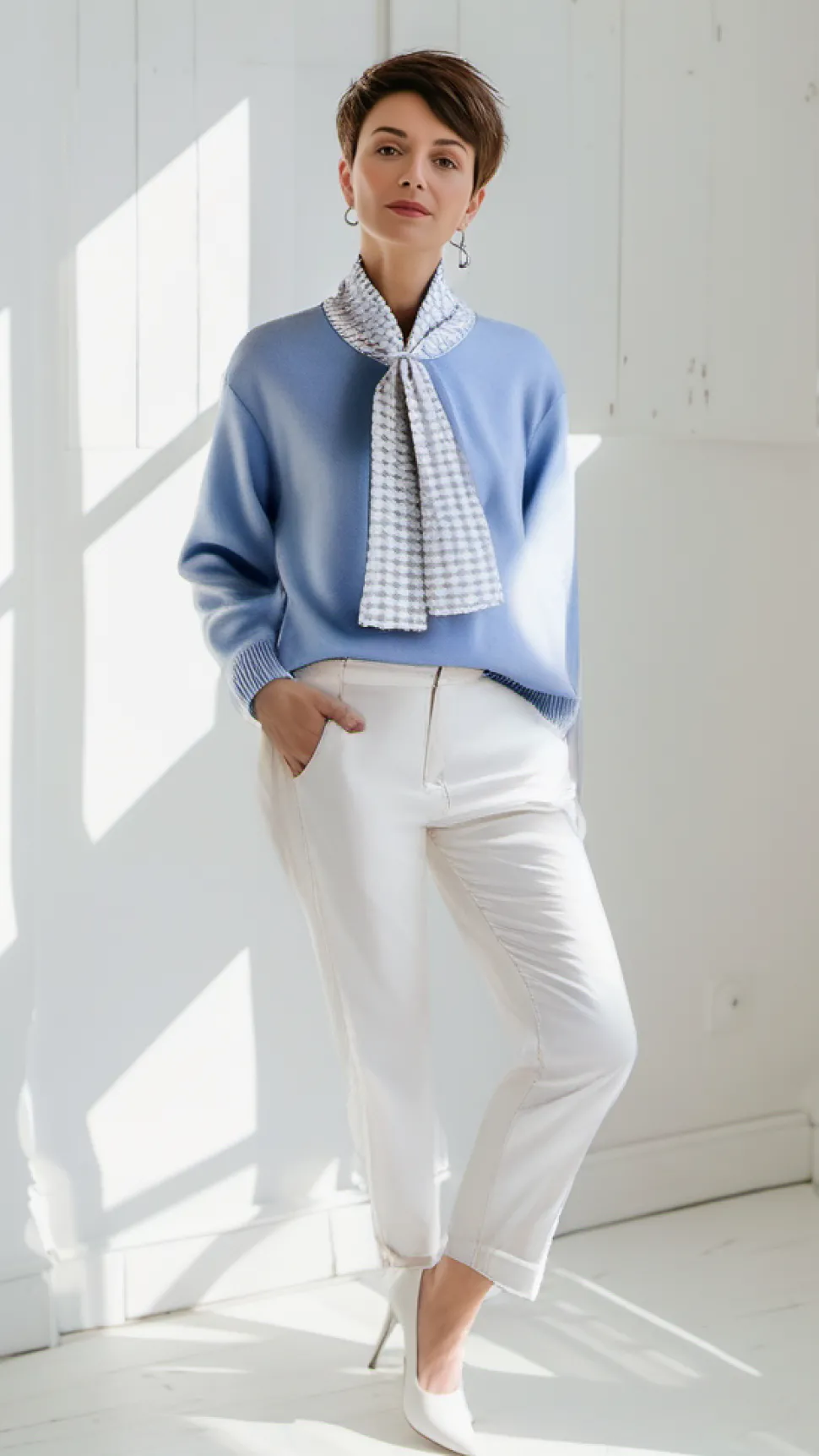 Women's Scarf Jumper Blue