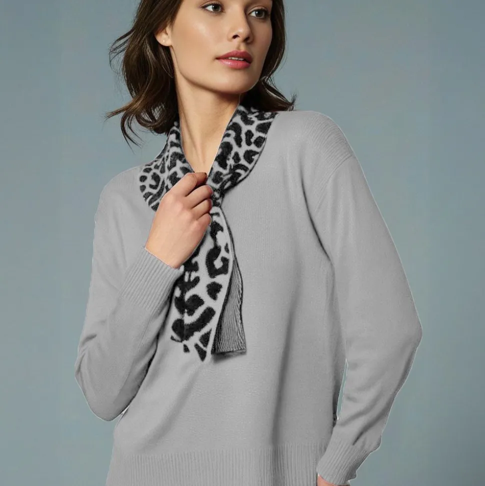 Women's Scarf Jumper Grey