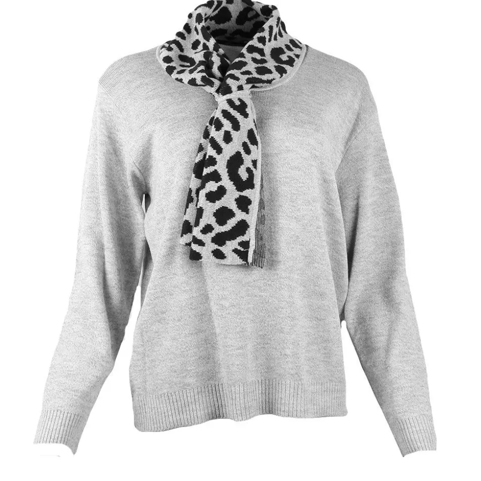 Women's Scarf Jumper Grey