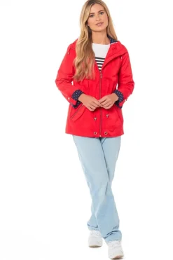 Women's Showerproof Cuff Jacket Nicola Red