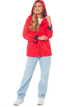 Women's Showerproof Cuff Jacket Nicola Red