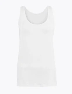 Women's Sleeveless Thermal Top White