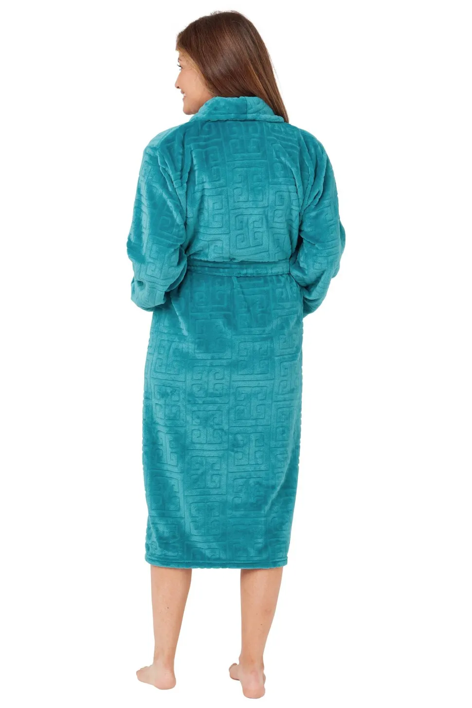 Women's Soft Touch Plush Dressing Gown Teal
