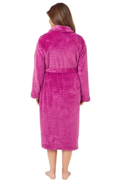 Women's Soft Touch Plush Dressing Gown Raspberry