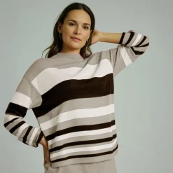 Women's Stripe Jumper Grey