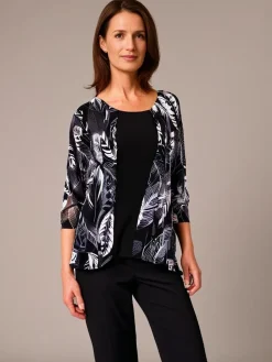 Women's Twinset Black & White Feathers