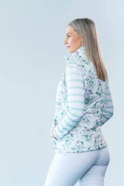 Women's White Floral Gilet by Jessica Graaf