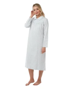 Women's Wincey 100% Cotton Nightdress Duck Egg Blue
