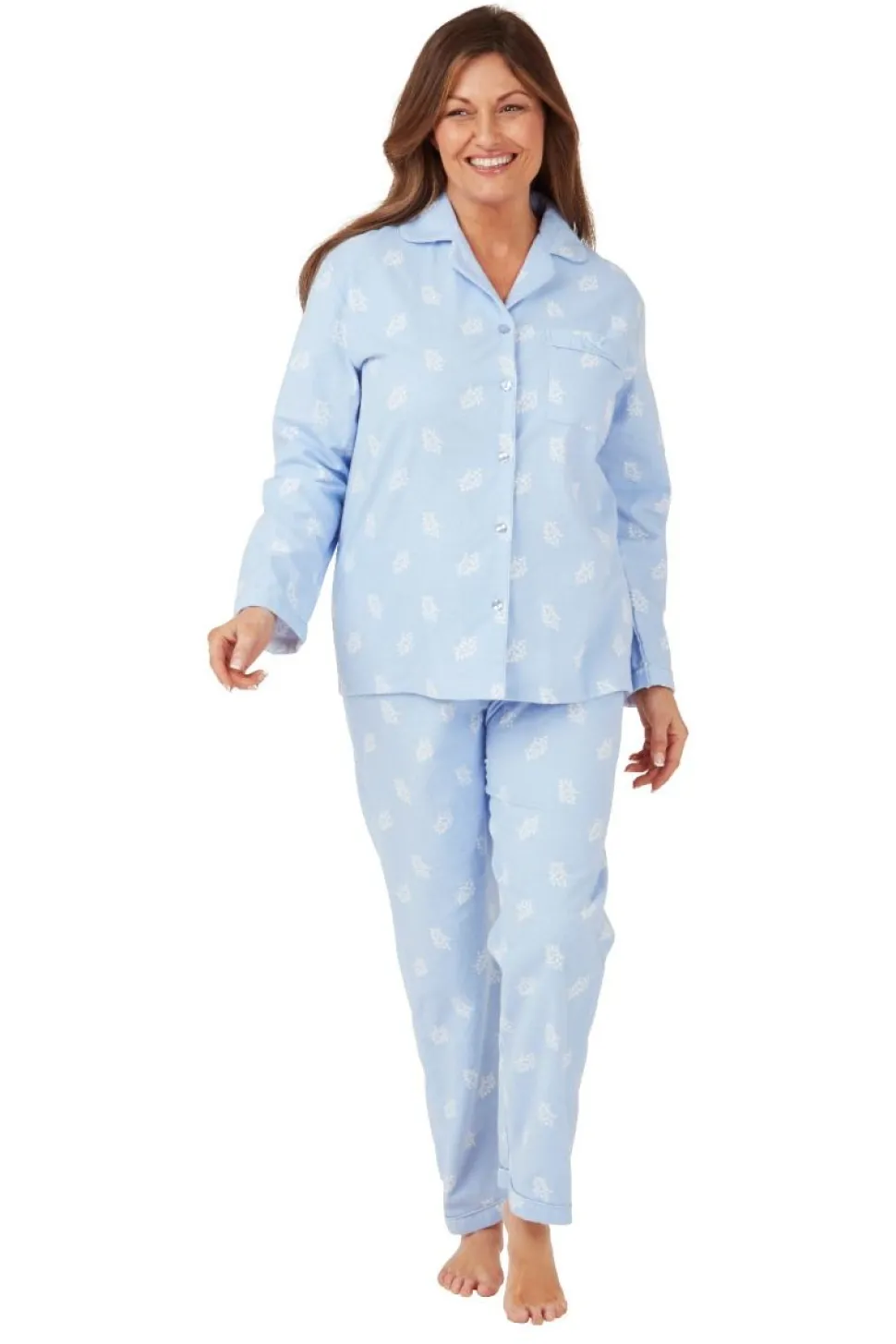 Women's Wincy Blue Pyjamas 100% Cotton