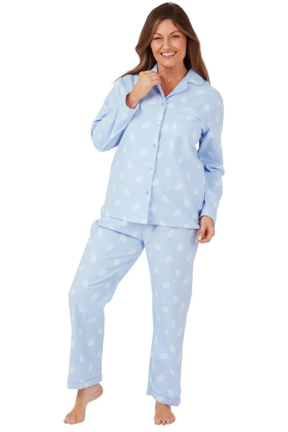 Women's Wincy Blue Pyjamas 100% Cotton