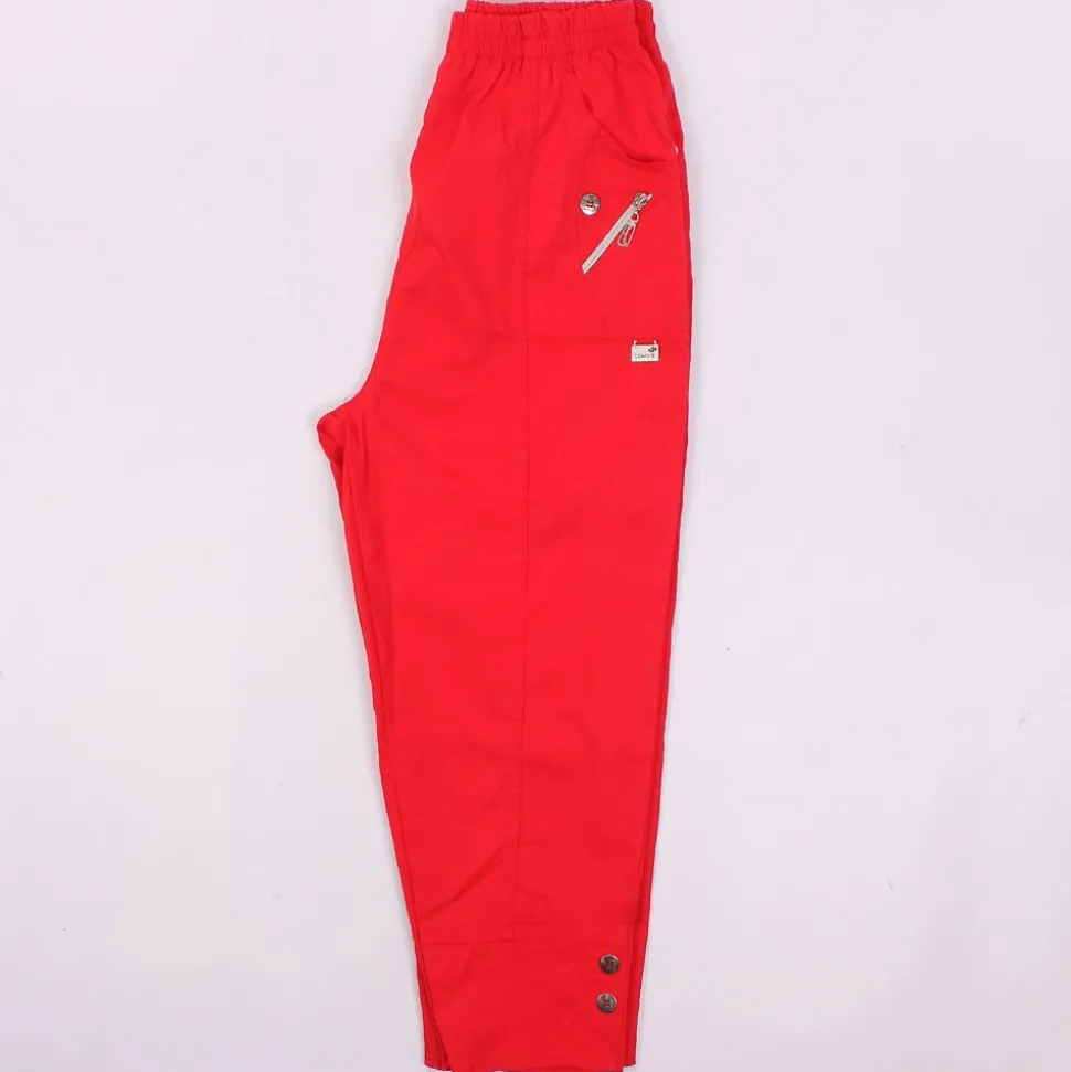 Womens Zip Crop Trousers Red