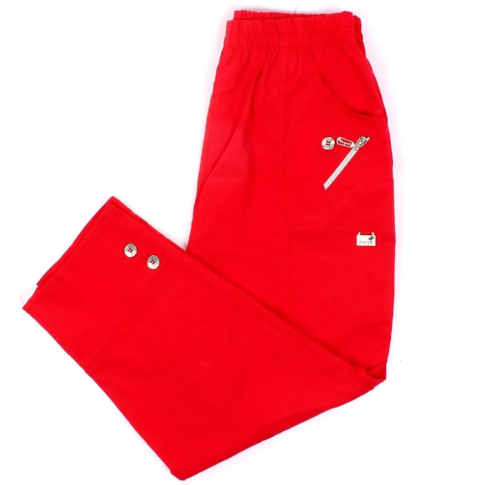 Womens Zip Crop Trousers Red