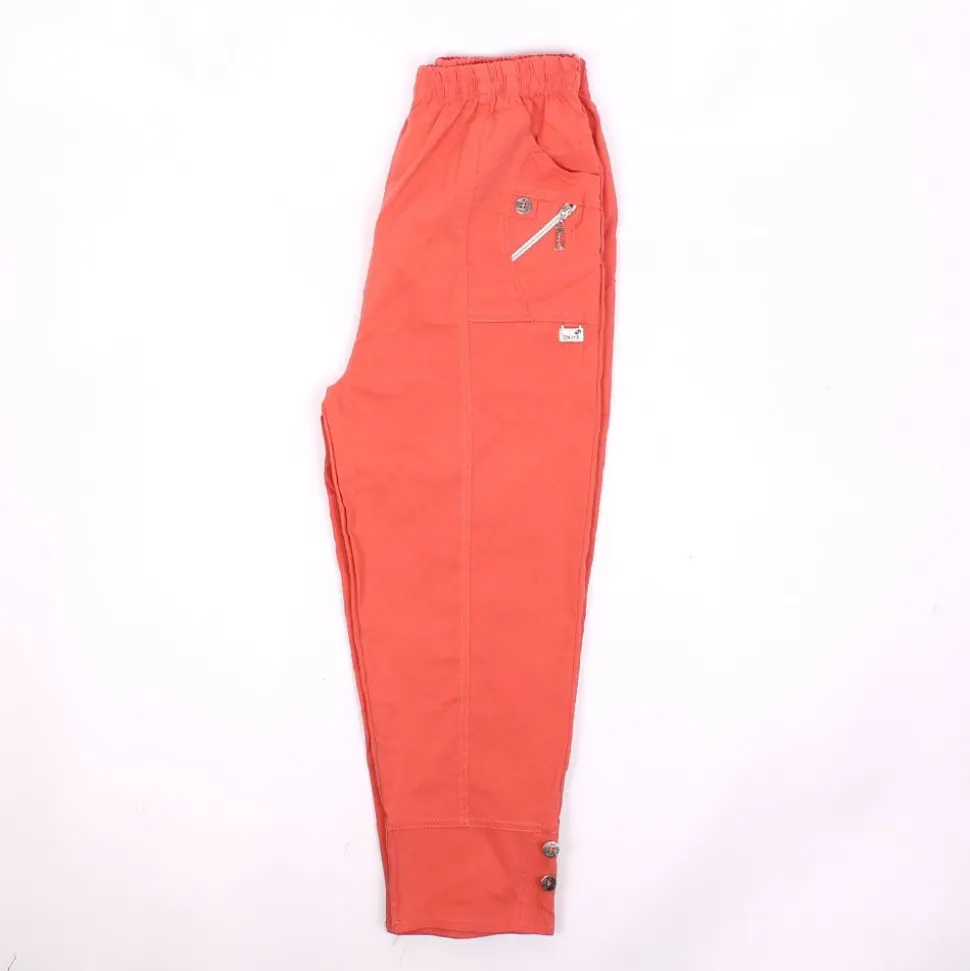 Womens Zip Crop Trousers Orange