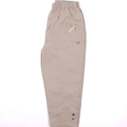 Womens Zip Crop Trousers Stone