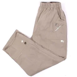 Womens Zip Crop Trousers Stone