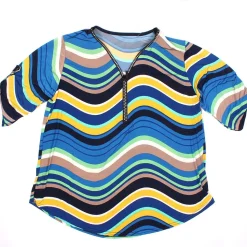 Womens Zip Top Wave Blue