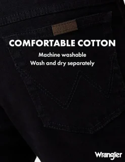 Wrangler Men's Stretch Regular Fit Black Jeans