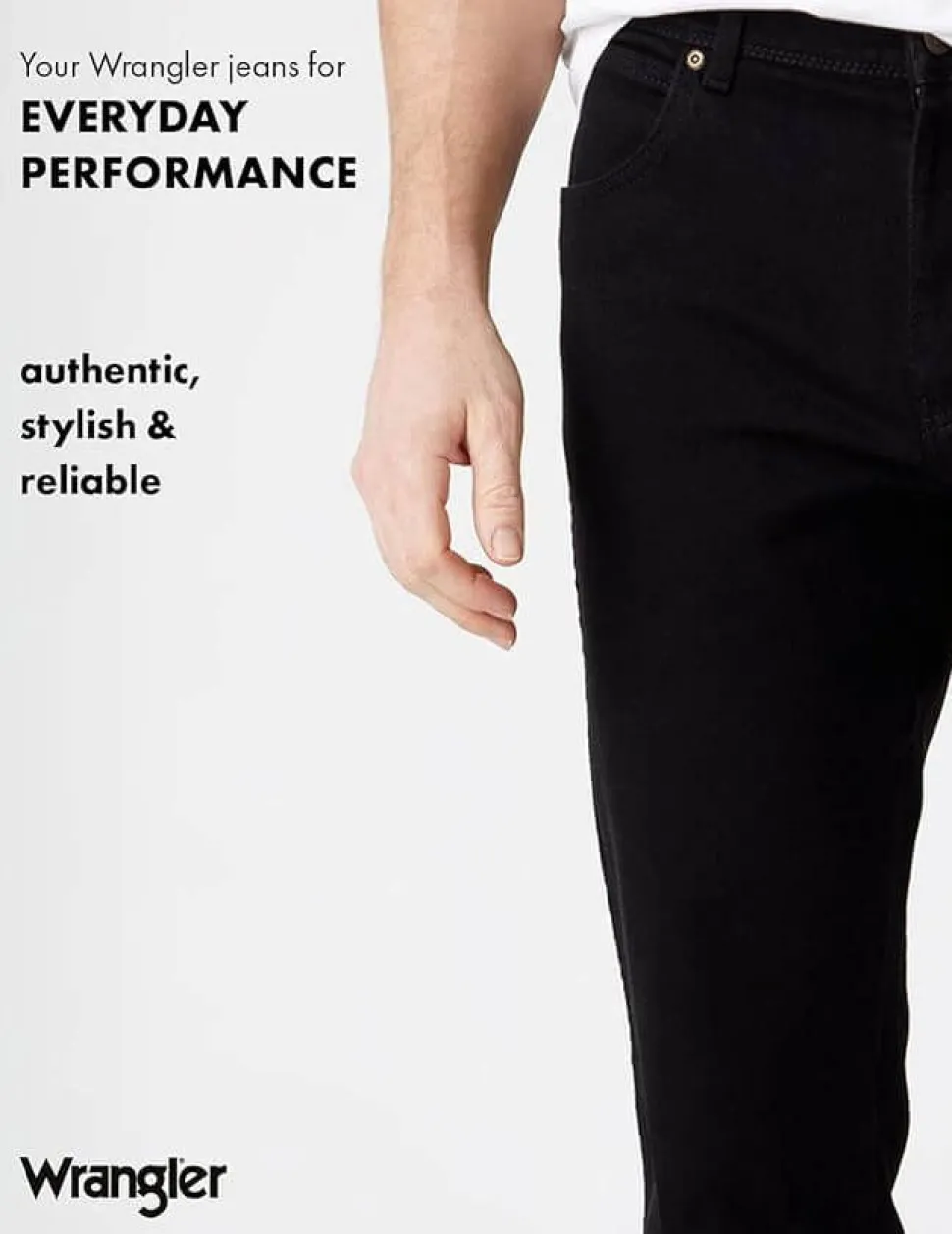 Wrangler Men's Stretch Regular Fit Black Jeans