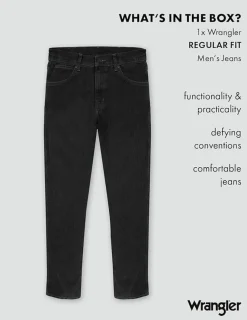 Wrangler Men's Stretch Regular Fit Black Jeans