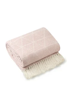 Zahra Recycled Cotton Throw Pink